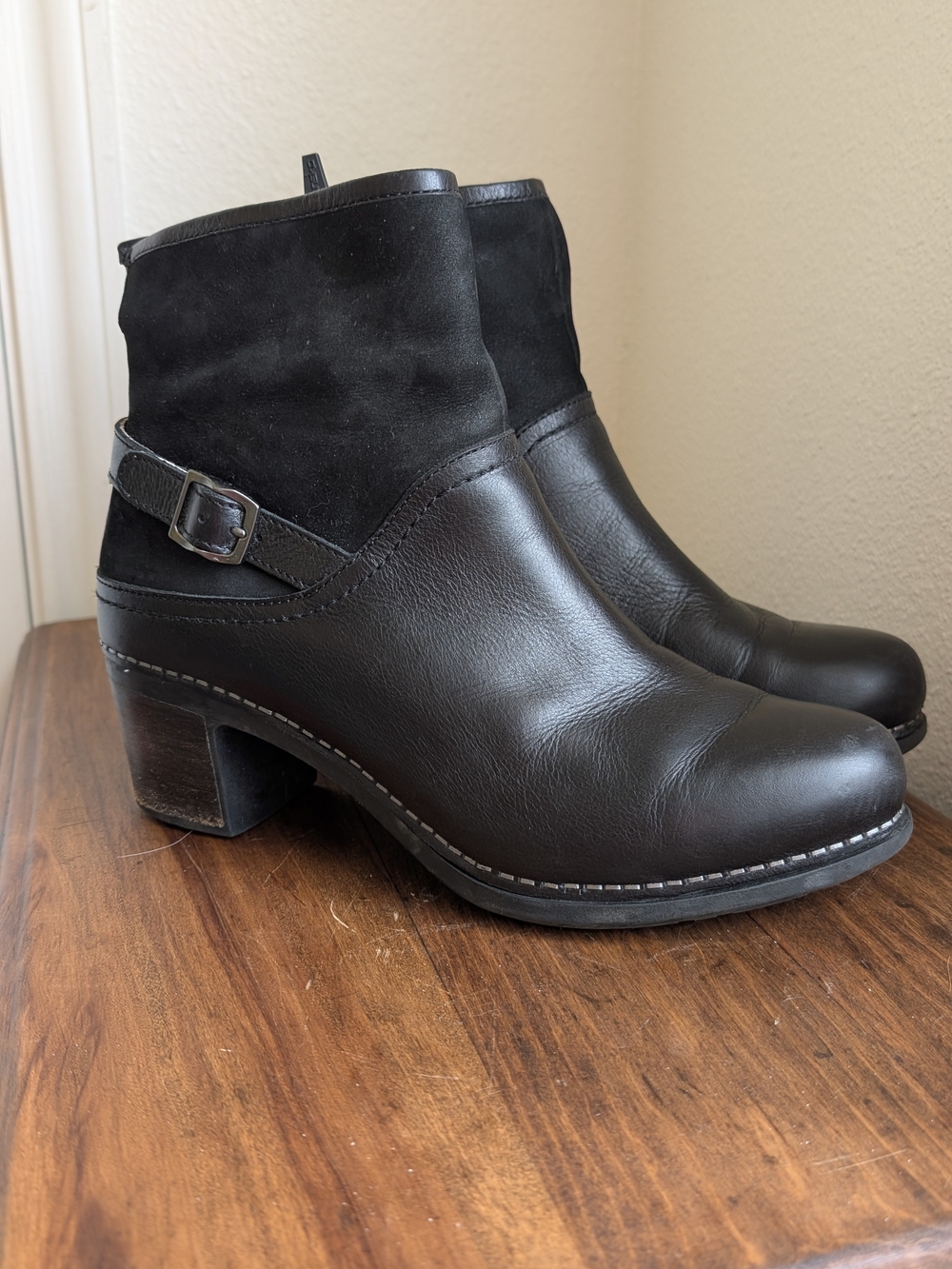 Dansko Monique Bootie Black Buckle Ankle Boots